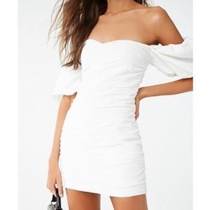 Forever21 puffy sleeve white dress